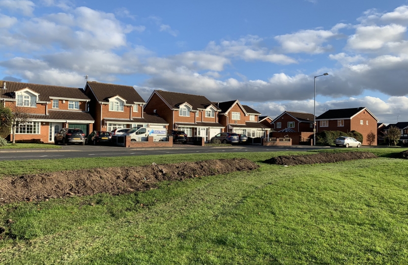 New bunds will help prevent access onto Coppice Farm